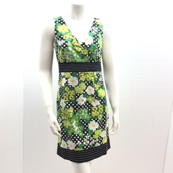 dBy Ltd Green Floral Sleeveless Sheath Dress 6 - Picture 1 of 7